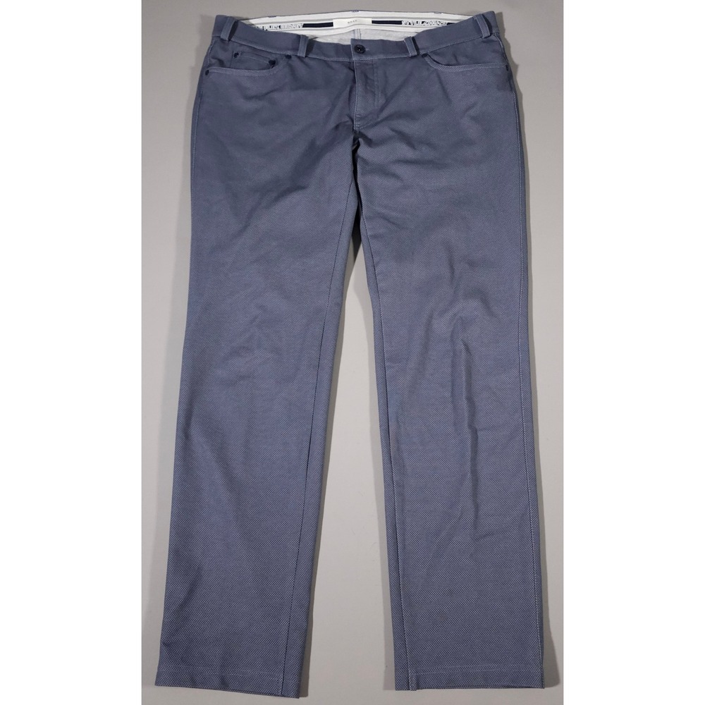 Brax Style Chuck J Pants Mens‎ 40/32 Blue Hi-Flex Jersey Micro Pattern Trousers